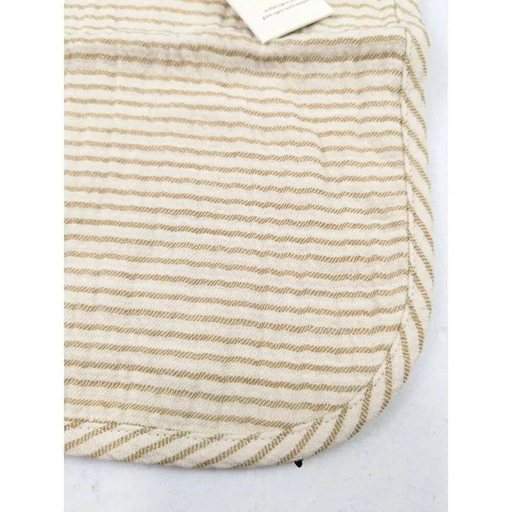 Quincy Mae Ocre Stripe Woven Bib - One-Size